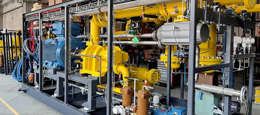Fuel gas compressor station at factory assembling stage